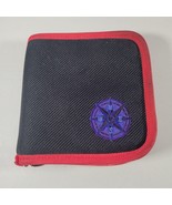 CD Disc Holder Portable Travel Storage Black Red Blue Logo Zipper Close - $8.98