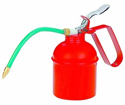 Red All Metal Oil Can Thumb Pump Oiler 1 Pint = 20 Oz F Le Xi B Le &amp; Straight Spout - £30.94 GBP