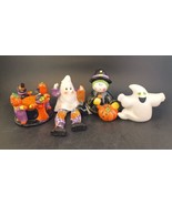 Lot 4 Halloween Ceramic, Resin Figurines Tea Lights &amp; Shelf Sitter - £9.38 GBP