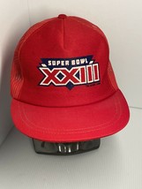 Vtg Super Bowl XXIII 1988 Red Winston Mesh Foam Snapback Trucker Hat 49ers 80’s - £6.01 GBP