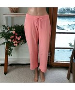 Vintage Cropped Sweatpants M Womens Low Rise Wide Leg Coral Pink Baggy J... - £17.89 GBP