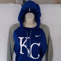 Nike Dri-Fit Kansas City Royals Hoodie Sweatshirt Large Blue Gray Pullover - $29.95