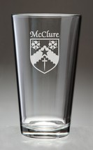 Mcclure Irish Coat of Arms Pint Glasses - Set of 4 (Sand Etched) - $67.32