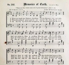 1883 Gospel Hymn Memories Of Earth Sheet Music Victorian Religious ADBN1iii - $19.99