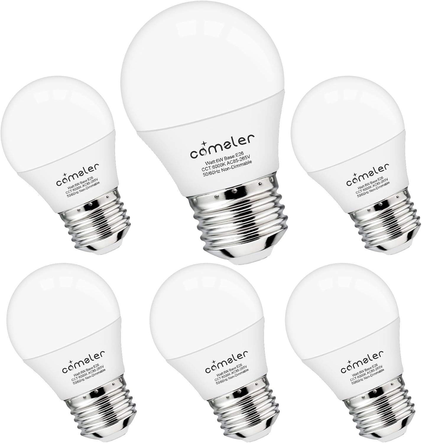 Comzler Led Light Bulbs, E26 Base 6000K Cool Bright Daylight 60 Watt, 6 ... - $29.99