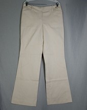Ann Taylor Curvy Women&#39;s Beige/White Stripe Flare Leg Pants Size 10 - £12.42 GBP