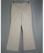 Ann Taylor Curvy Women&#39;s Beige/White Stripe Flare Leg Pants Size 10 - $15.84