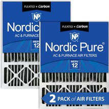 2 Pack Of Nordic Pure 20X25X5 Merv 12 Pleated Plus Carbon Honeywell Repl... - £55.61 GBP