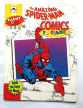 Spiderman Comics to Color Coloring Book 1992 Golden 6 Panel Foldout 48 x 11 - £7.08 GBP