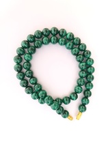 Natural Malachite Beads Necklace, Large Green Beads Necklace - £64.74 GBP