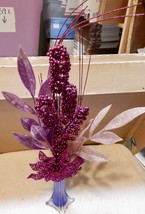 Picks Fake Flowers Mix Lot Table Decor Glitter Leaves &amp; Flowers 4 each NIB 259W - £9.47 GBP