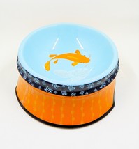 Pier 1 Imports Pet Dog Cat Stoneware Food Water Bowl Koi Goldfish Lilypa... - $24.99