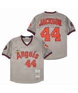 Angels #44 Reggie Jackson Jersey Old Style Uniform Gray - €39,08 EUR