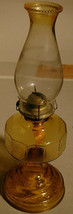 Vintage Amber Glass Hurricane Oil Lamp Eagle Burner Clear Chimney - $59.99