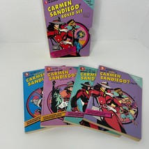 Carmen Sandiego Boxed 4 Book Set Collector Cards Still In Books - $899.23 MXN