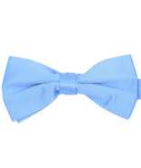 Boy&#39;s 1.5&quot; Poly Satin Banded Bow Ties - Sky Blue - £5.44 GBP