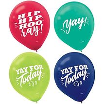 Signs of The Times Yay Latex Balloon Bouquet Birthday Party Decor 6 Prin... - €2,80 EUR