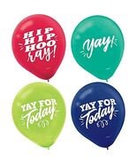 Signs of The Times Yay Latex Balloon Bouquet Birthday Party Decor 6 Prin... - €2,77 EUR