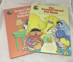 Sesame Street Kids Books Pet Show Grovers Book Cute Baby Animals Set Lot 2 - £11.98 GBP