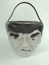 Vintage Empire Halloween Gray Frankenstein Monster Blow Mold Candy Bucket - READ - £21.71 GBP