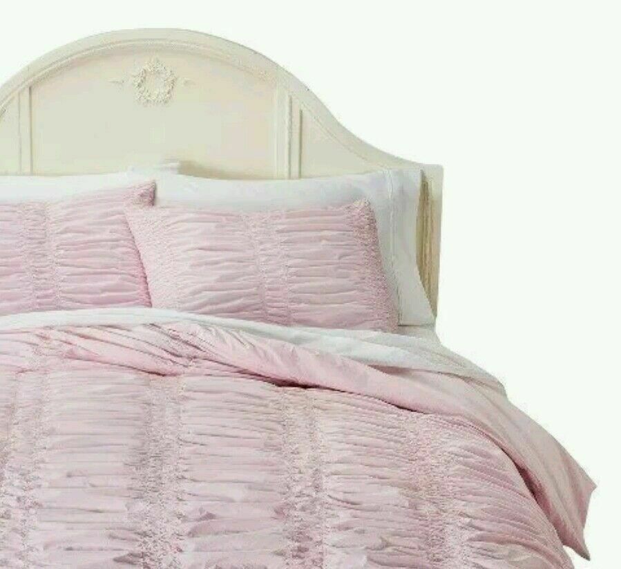 Simply Shabby Chic Ruched Solid Pink 3-PC King Duvet Cover Set - $146.00