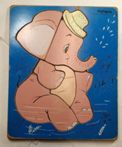 Vintage Playskool wooden puzzle 275-36, Elephant, 7 pieces. Made in USA.... - $9.99