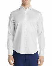 Mens Dylan Gray White Textured Cotton Dobby Button Down Shirt M B4HP - £19.98 GBP