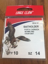 Eagle Claw 181A-14 BAITHOLDER Porta Carnada 10 QTY Size 14 Ships N 24h - £11.51 GBP