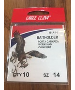 Eagle Claw 181A-14 BAITHOLDER Porta Carnada 10 QTY Size 14 Ships N 24h - $18.69