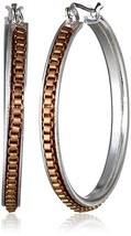 Nine West &quot;High Stakes&quot; Two-Tone Hoop Earrings - £23.47 GBP