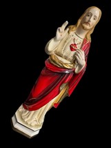 Jesus Statue Ceramic LoBo Japan Sacred Heart Religious Christian Vintage... - $65.71 CAD