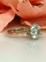 6-Prong 2Ct Big Round Simulated VVS1 Diamond Wedding Ring 14k Yellow Gold Plated - £51.99 GBP