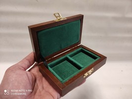 Box Pouch for Coins 2 Seater 1 31/32x1 31/32in in Green Velvet Made a Hand - $37.25+