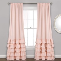 Lush Decor Allison Ruffle Curtains Window Panel Set for Living, Dining Room, Bed - £41.55 GBP