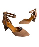 Lucky Brand Mekinah brown leather ankle strap Heels Size 9.5 - $34.64