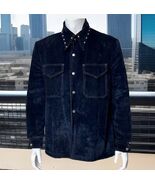 Vintage Dagger Collar Blue Velvet Jacket Mens L 70s Studded Rock Concert... - $211.18