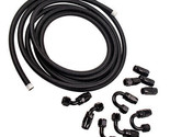 An8 -8an Stainless Steel Braided Oil Fuel Line Hose+fitting Hose End Ada... - $59.05