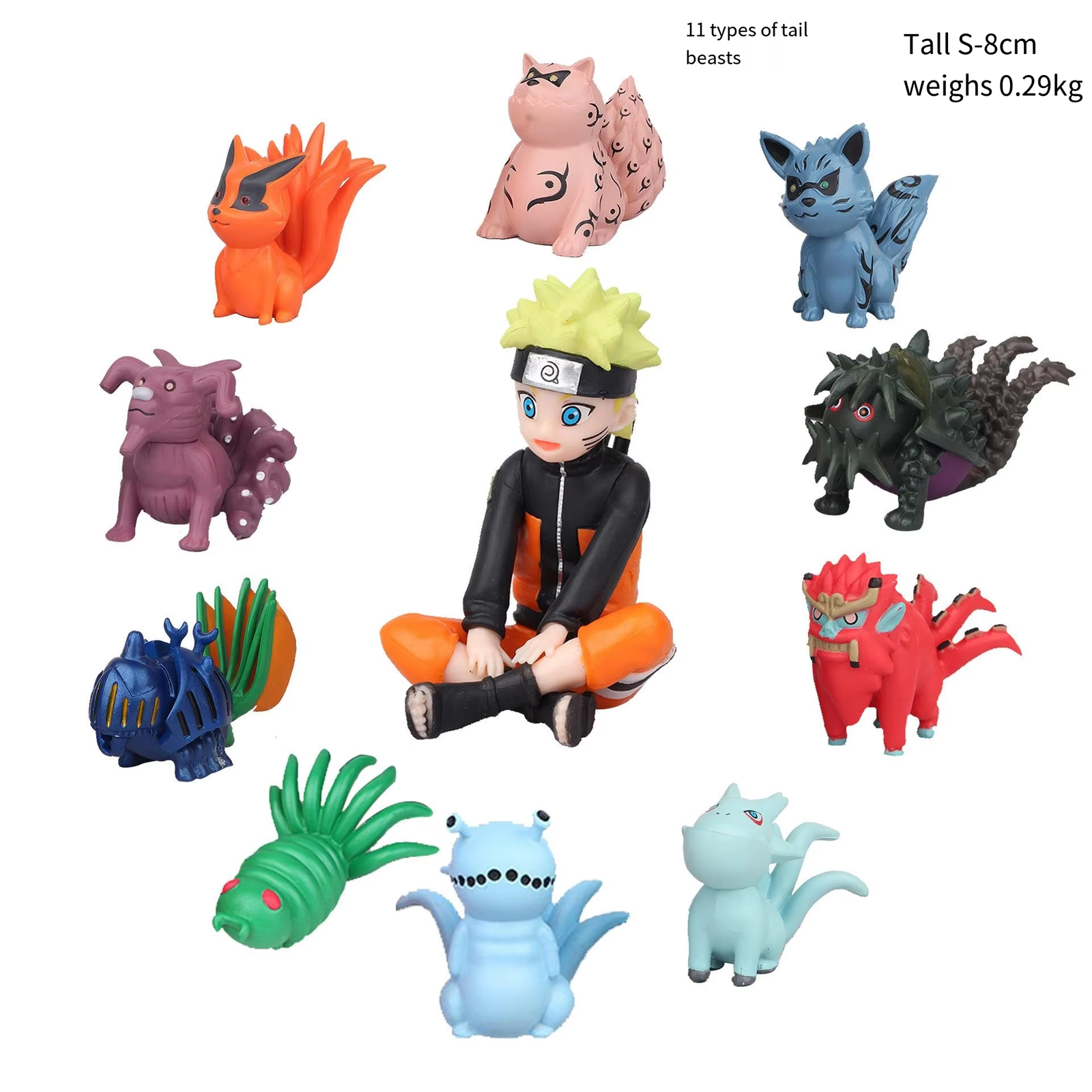 Q Version Narutto Anime Figure Uzumakki Biijuu Figurine PVC Figures 11Pcs/Set