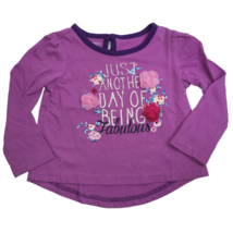 Wonderkids Infant Toddler Girls Shirt 18M Lavender Floral Quote Long Sleeves - £5.27 GBP