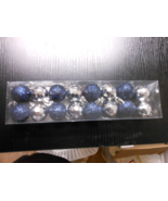 Mini Shatterproof Shiny Texture Finish &amp; Glitter Blue 1&quot; Ball Ornaments ... - €7,27 EUR