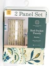Home Expressions Kayden Spa 40" X 84" 2 Count Rod Pocket Panels Polyester Cotton