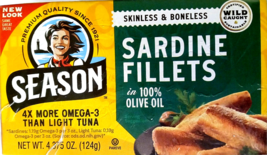 Season Sardine Fillets in Olive Oil Wild Caught 4.375Oz x 6 EXP 08/2029 ... - $23.50