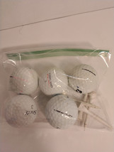 Golf Balls Mix Bag / Lot of 5 Golf Balls with 4 Golf Tees - £7.97 GBP