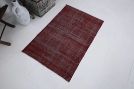 2x4 Wool Turkish Vintage Oushak Rug, Handmade Doormat Mini Rug, 2x4 Turkish Vint - £58.02 GBP
