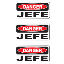 (3 Pack) DANGER JEFE - HardHat Sticker (Size: 2&quot; x 1&quot;) Printed Sticker - $2.92