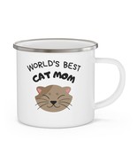 world&#39;s best cat MOM gift Enamel Camping Mug personalized items too - £19.95 GBP