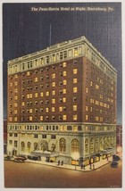Penn-Harris Hotel Harrisburg,Pennsylvania Vintage Cars Linen Postcard - £13.24 GBP
