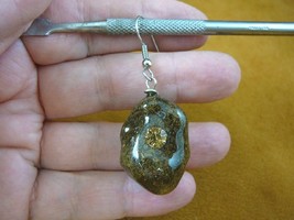 PP2-20 Real MOOSE POOP Peach rhinestone doo silver 1 single earring WEIR... - $12.19