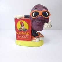 vtg Sun Maid California Raisins Collectable Coin Bank 1980&#39;s 1987 w/plug - £7.90 GBP