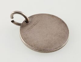 Tiffany &amp; Co. Sterlingsilber Runde Tag Leere Gravur Charm 23,5 Mm - $125.93